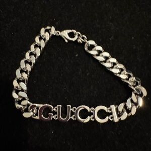 Gucci Silver Logo Chain Bracelet